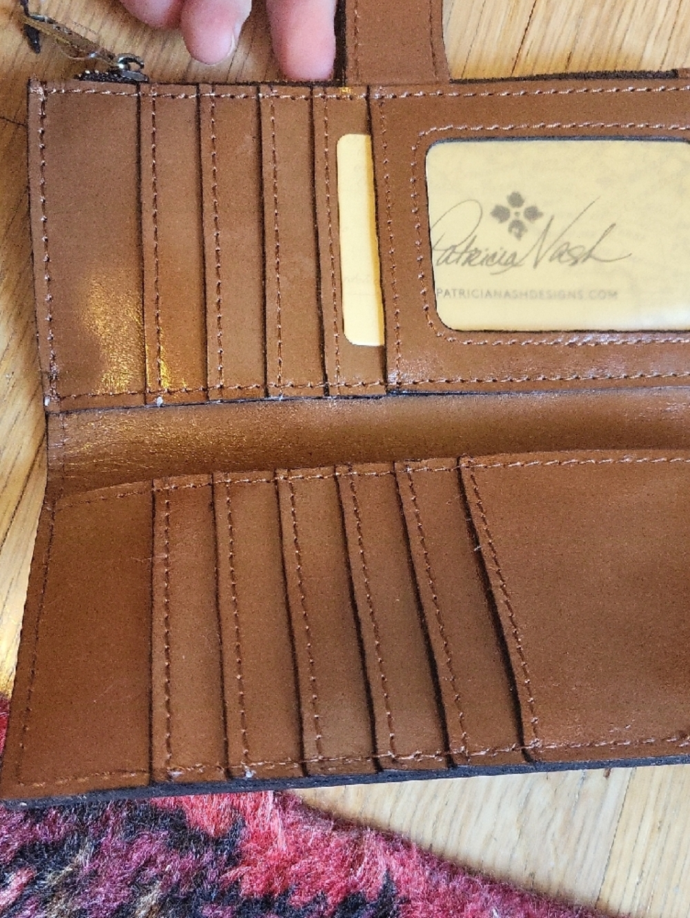 Patricia Nash Brown Map-Print Leather Wallet - Picture 11 of 16
